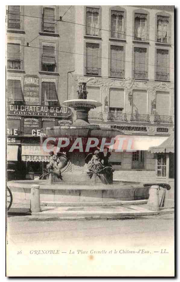 Grenoble — La Place Grenette et le Château-d'Eau — LL.
