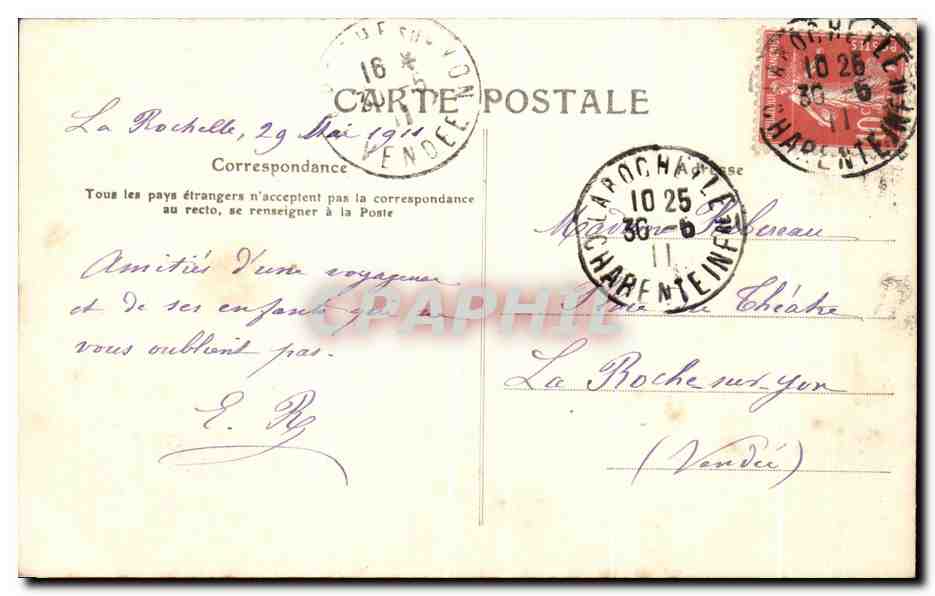 CPA La Rochelle La Genette L'Eglise — Rückseite