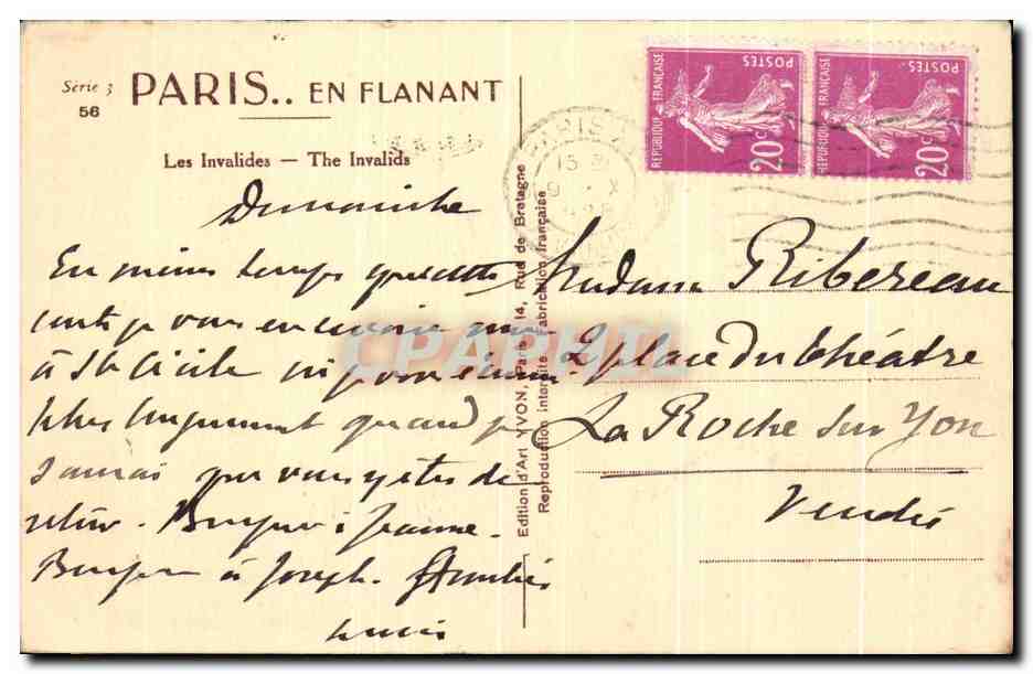 CPA Paris En Flanant Les Invalides  — Rückseite