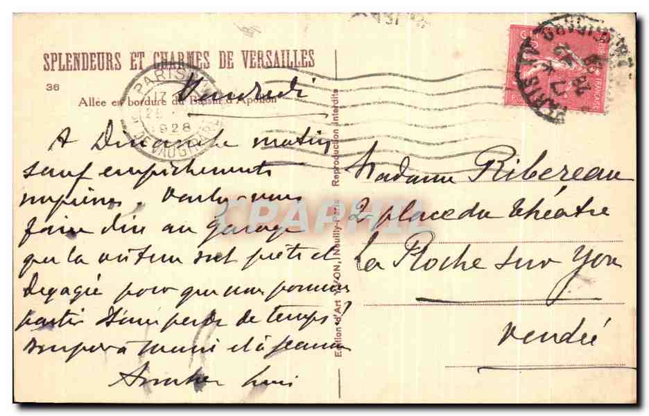 CPA Splendeurs Et Charmes De Versailles Allee en bordure du Bassin d'Apollon — Verso