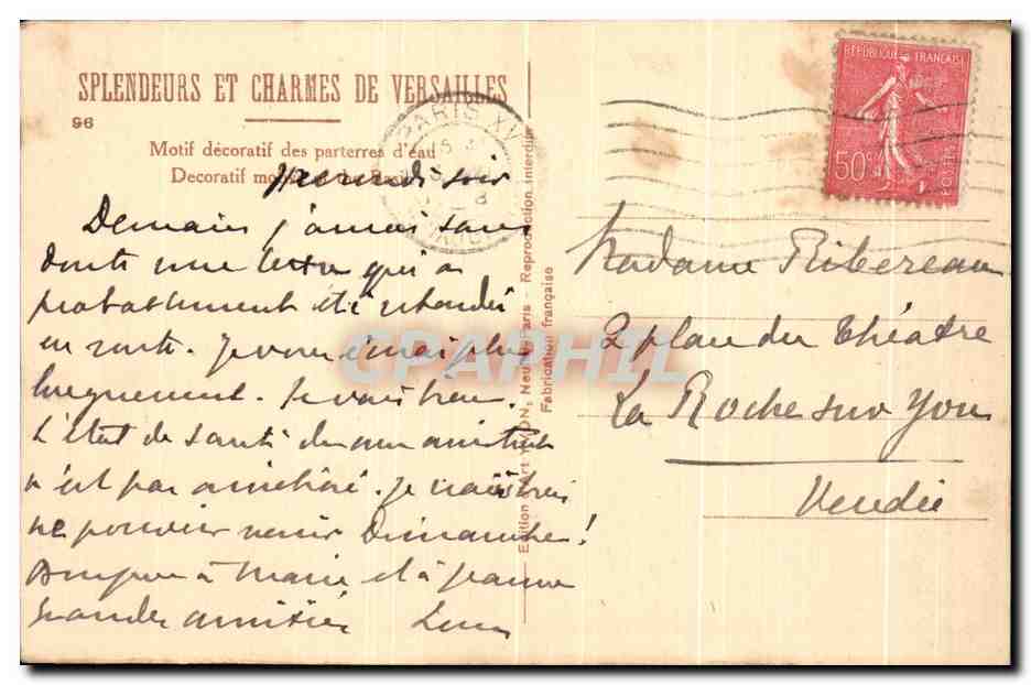 CPA Splendeurs Et Charmes De Versailles Motif decoratif des parterres  — Verso