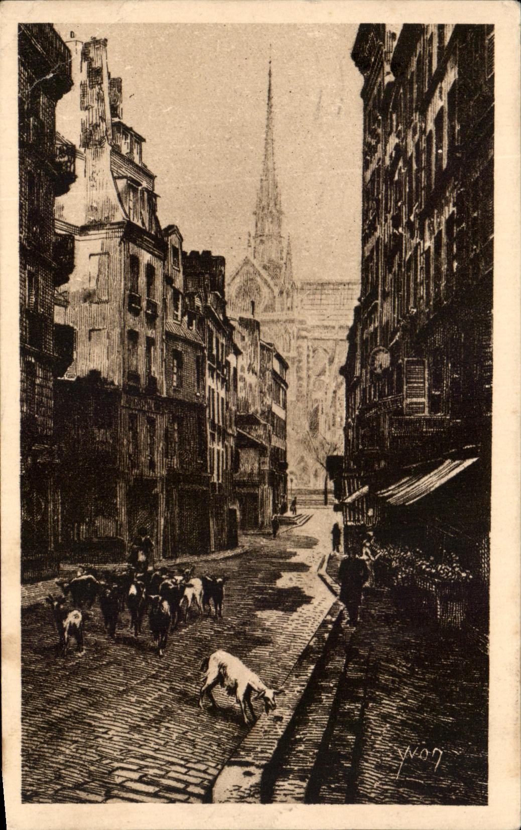 CPA Paris En Flanant Rue du Haut chevre 