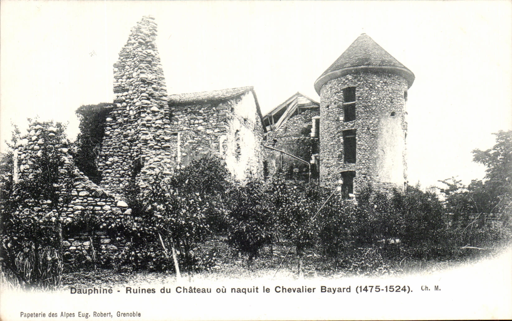 Dauphiné - Ruines du Château où naquit le Chevalier Bayard (1475-1524) — Papeterie des Alpes Eug. Robert, Grenoble