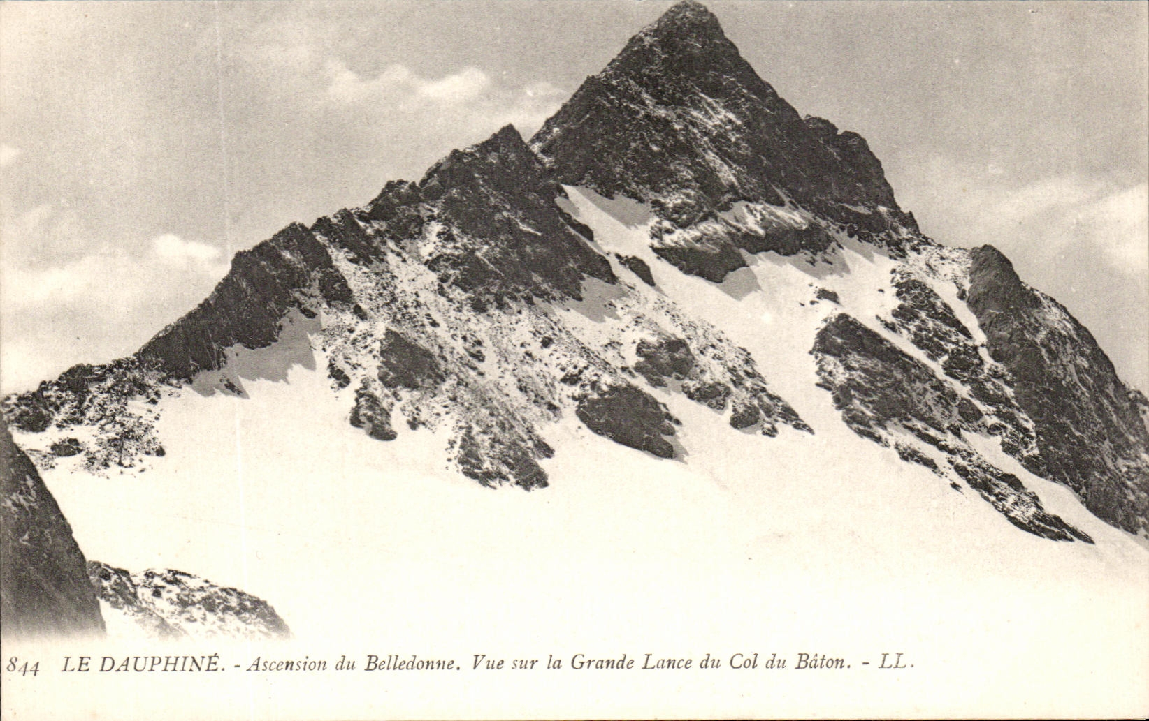 Le Dauphiné - Ascension du Belledonne. Vue sur la Grande Lance du Col du Bâton - LL. - N° 844