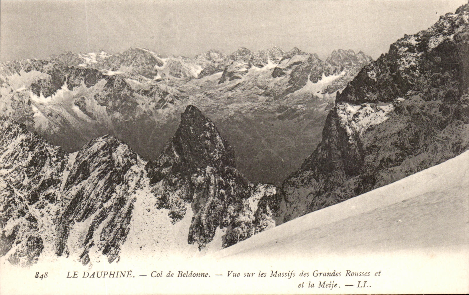 Vue sur les Massifs des Grandes Rousses et la Meije — Col de Beldonne — Le Dauphiné — n°848