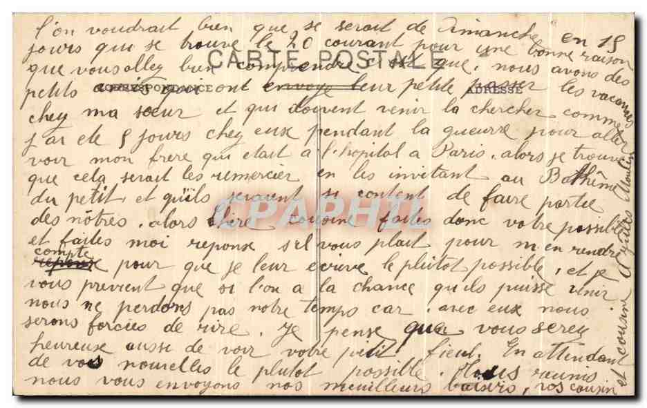 CPA La Sarthe En versant a boire au pere Queru Folklore Costume — Verso