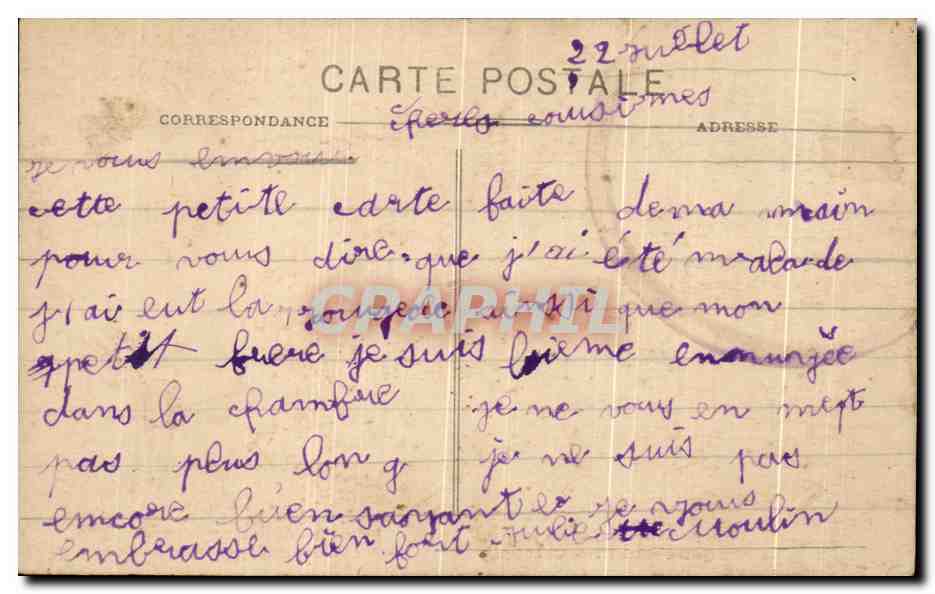 CPA Le Pere Queru et maitresse Chantepie de que ya de Folklore Costume Sarthe — Verso