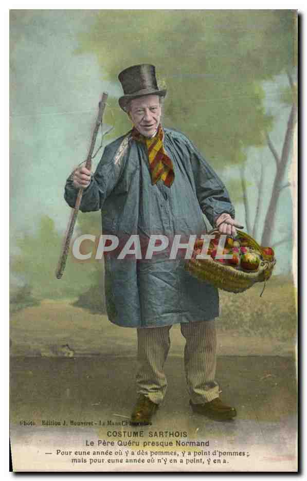 CPA Costume Sarthois Le Pere Queru presque Normand Folklore Costume