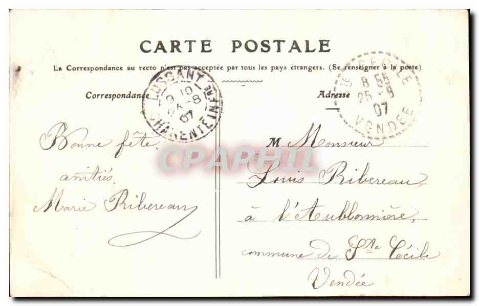 CPA Lussant Chateau De Beauroux — Back