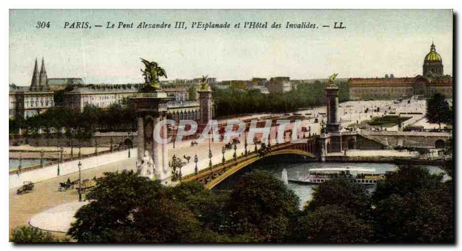 CPA Paris Le Pont Alexandre III Esplanade et l'Hotel des Invalides
