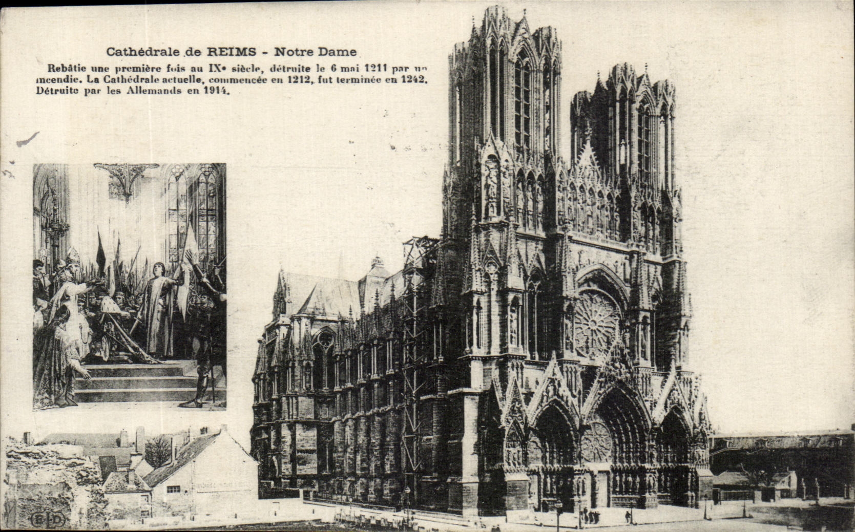 CPA Cathedrale de Reims Notre Dame Jeanne d'arc
