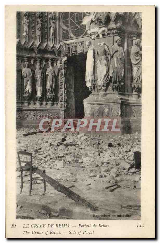 CPA Le Crime de Reims Portail De Reims Militaria