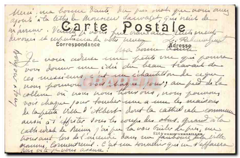 CPA Le Crime de Reims Portail De Reims Militaria — Verso