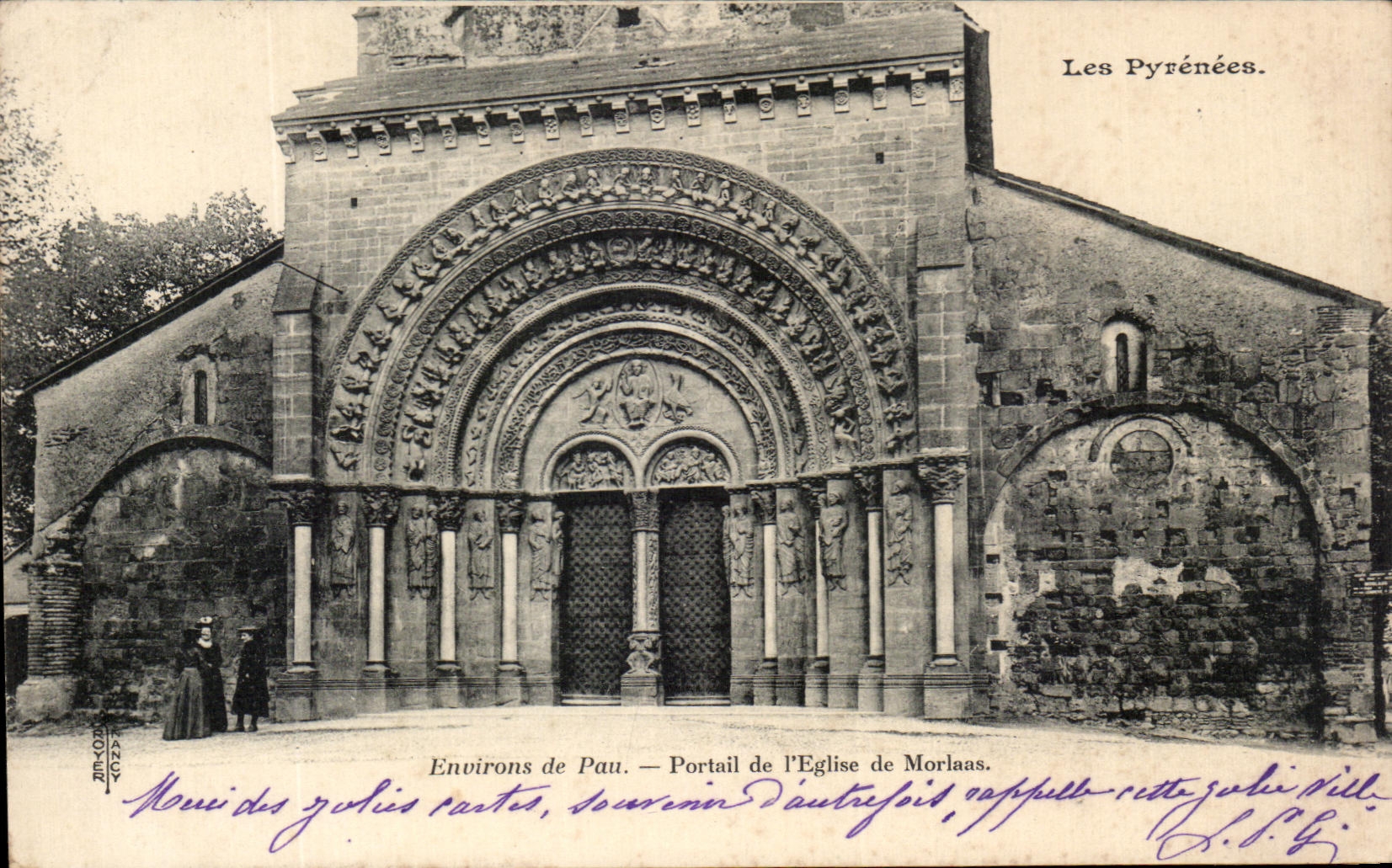 CPA Les Pyrenees Environs De Pau Portail De l'Eglise De Morlaas