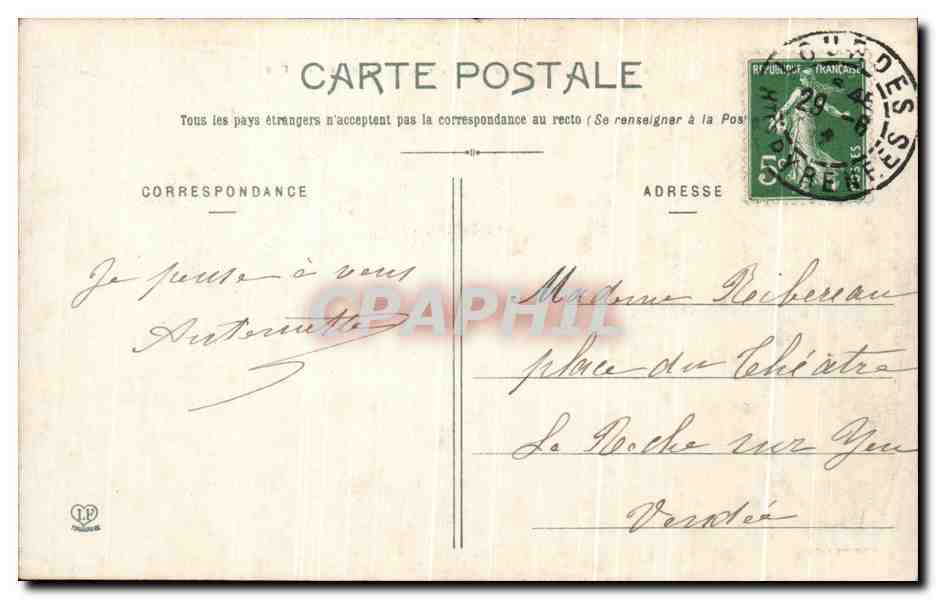 CPA Les Hautes Pyrenees Lourdes Vue Des Villas Le Gave Et Le Fort — Verso