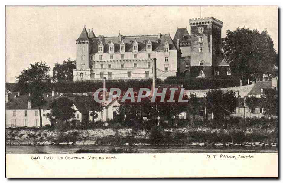 CPA Pau Le Chateau Vue De Cote