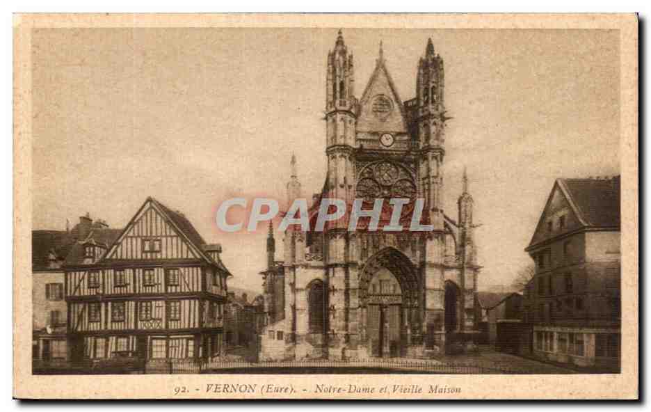 CPA Vernon Notre Dame et Vieille Maison