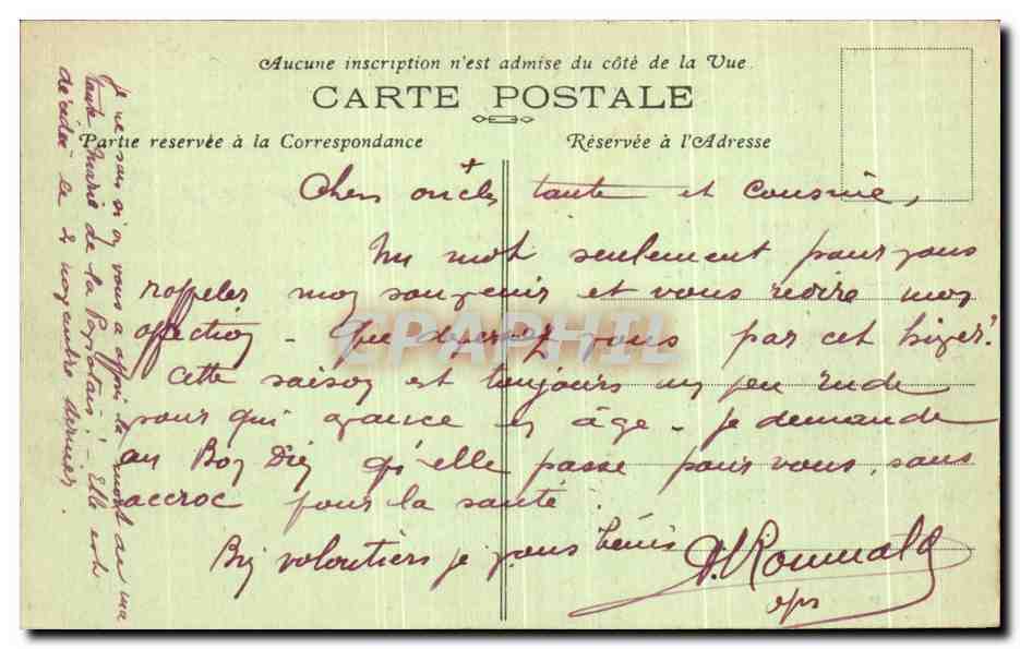 CPA Bernay Seminaire des Missions des Peres Franciscains — Rückseite