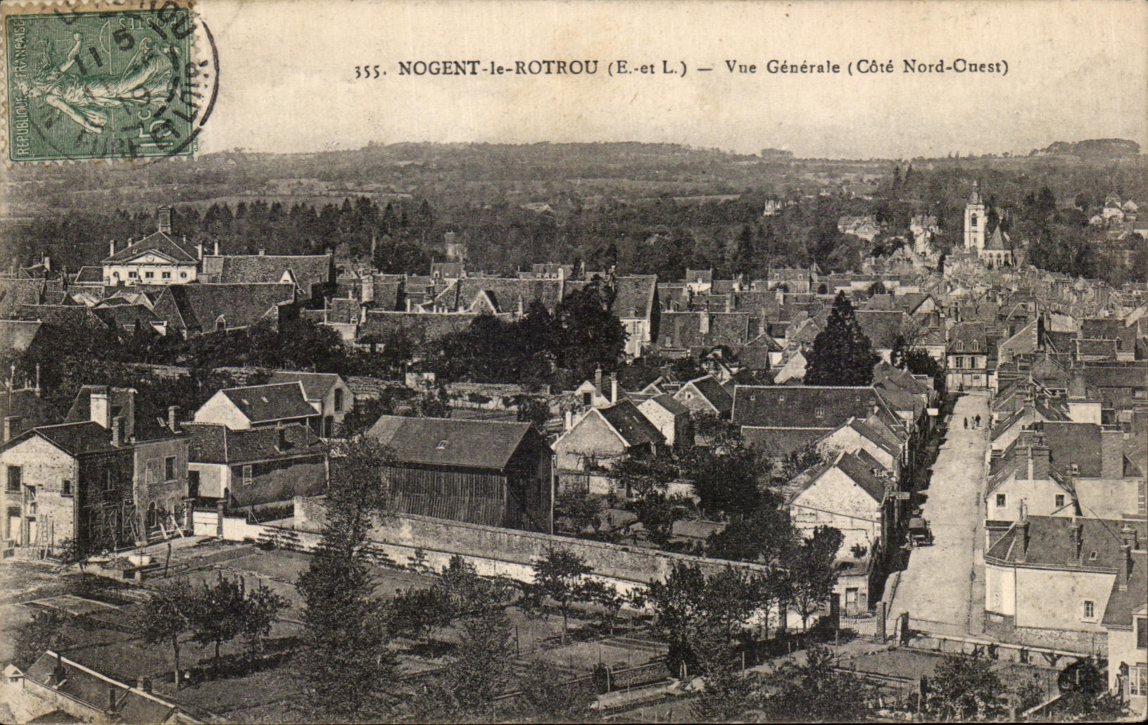 Nogent-le-Rotrou (E.-et L.) — Vue Générale (Côté Nord-Ouest) — Éditeur : CPAPHIL, n° 355