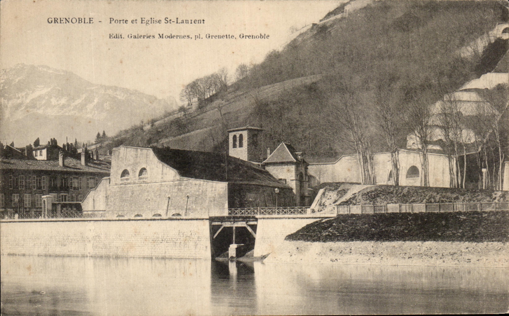 Grenoble - Porte et Église Saint-Laurent — Éd. Galeries Modernes, pl. Grenette, Grenoble