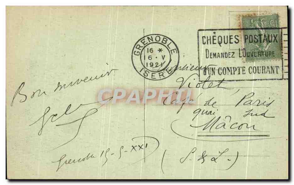 CPA Greoble La Place Victor Hugo Et Les Forts — Verso