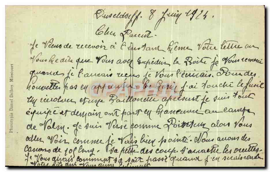 CPA Dusseldore Service Telegraphique De l'Armee Militaria  — Rückseite