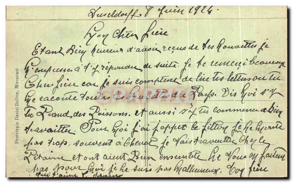CPA Dusseldorf Cercle des Sous Officiers Militaria — Rückseite