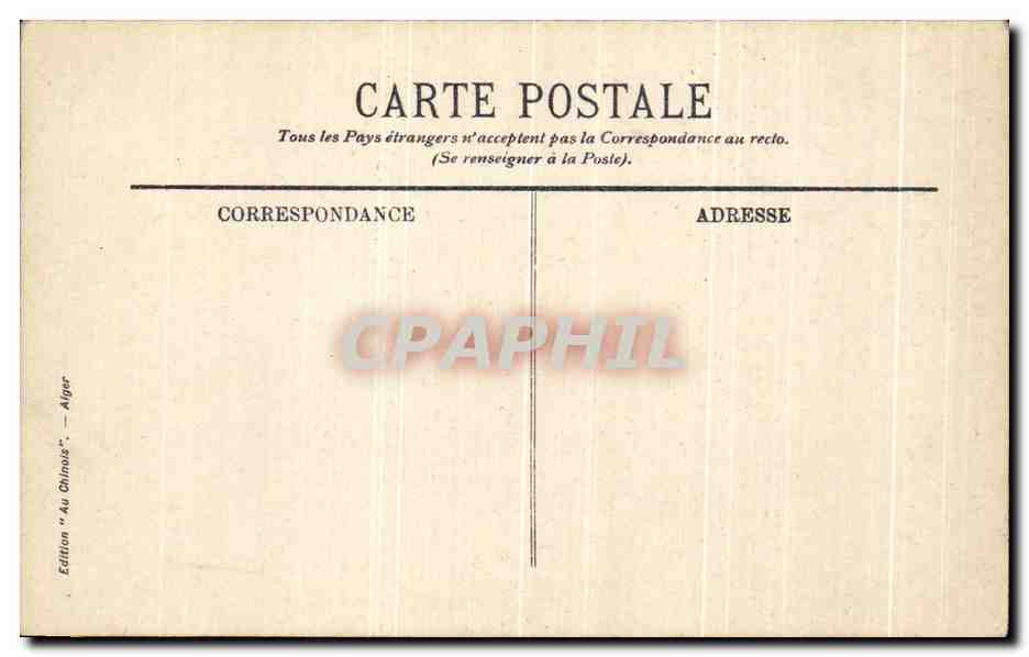 CPA Alger Un Coin de la Place du Gouvernement Algerie — Back