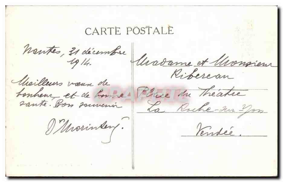 CPA Nantes Le Chateau cote du Quai — Rückseite