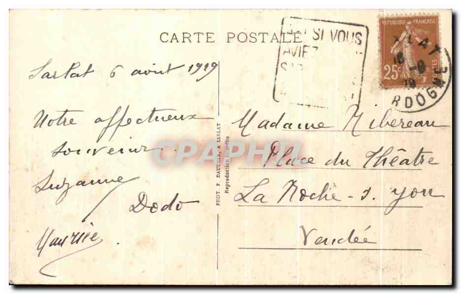 La Roque-Gageac — Schloss der Malartrie — P. D. S. La Dordogne Pittoresque — Rückseite