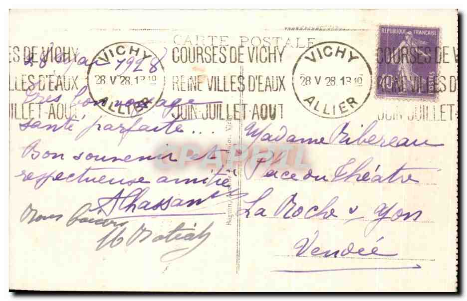 CPA Vichy Le Casino Vue d'ensemble — Verso