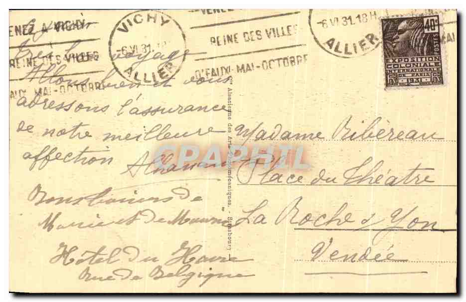 CPA Vichy Le Pont sur I'Allier — Verso