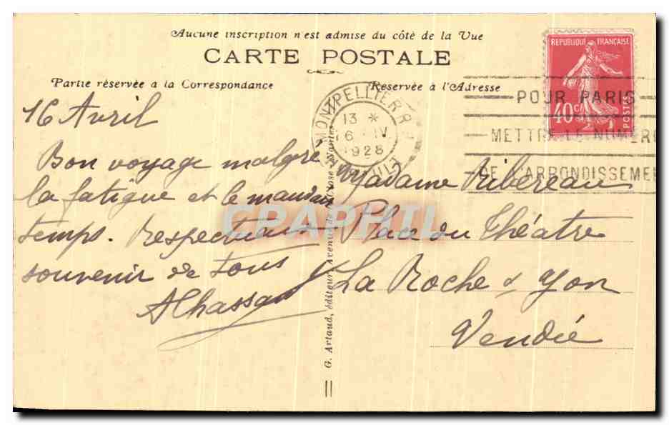 CPA Montpellier L'Ecole de Medecine et la Cathedrale Saint Pierre — Back