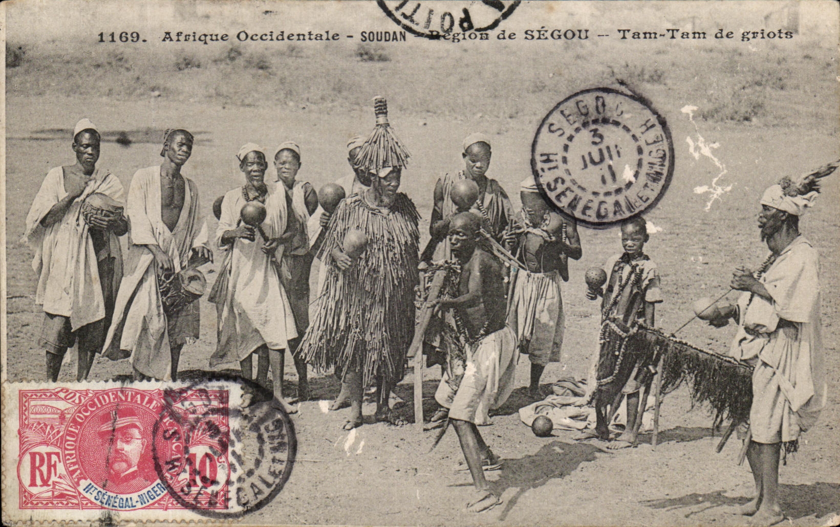 CPA Afrique Occidentale Soudan Region de Segou Tam Tam de griots
