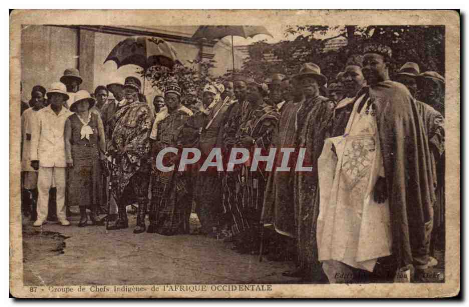 CPA Croupe de Chefs Indigenes de l'Afrique Occidentale Senegal