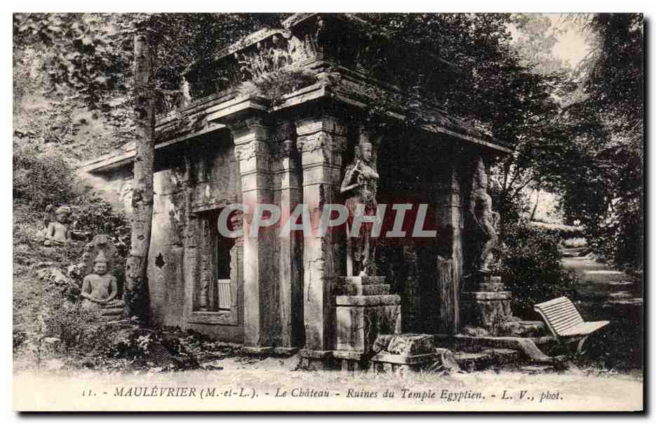 CPA Maulevrier Le Chateau Ruines Du Temple Egyptien Egypte