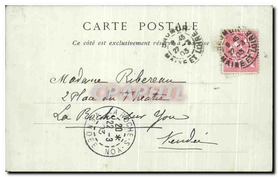 CPA Angers La Tour De La Haute Chaine — Rückseite