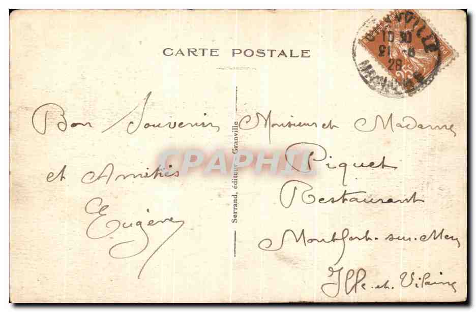 CPA Granville La Haute Ville — Rückseite