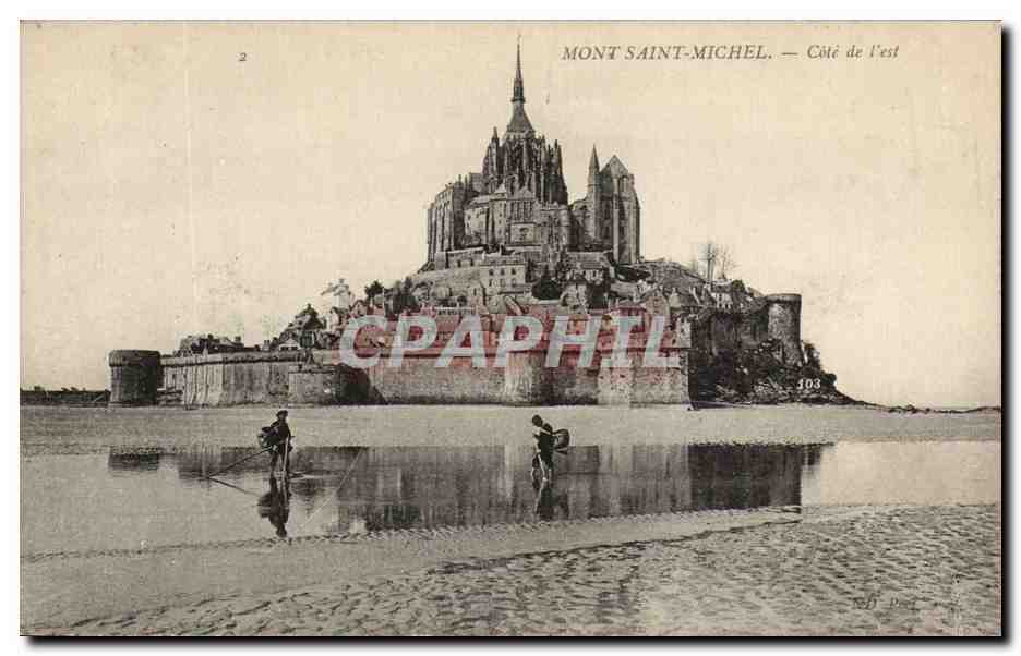 CPA Le Mont Saint Michel Cote sud l'est pecheurs