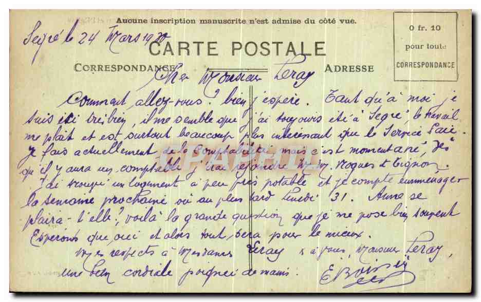 CPA Segre Le Pont sur L'Oudon et l'Eglise — Back
