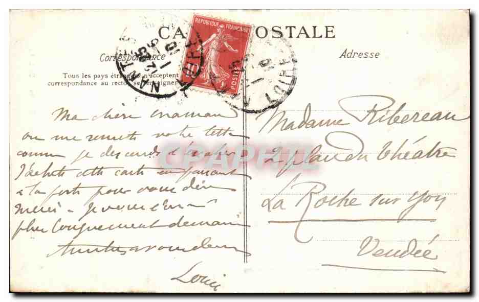 CPA Porte d'Entree du Musee Dobree Nantes — Rückseite