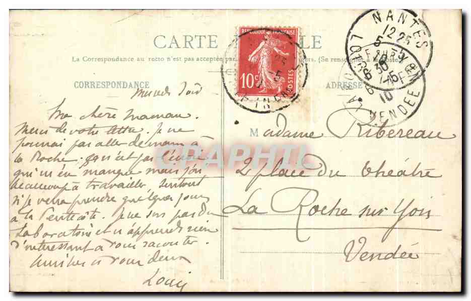 CPA Nantes Rocher du Jardin des Plantes — Rückseite