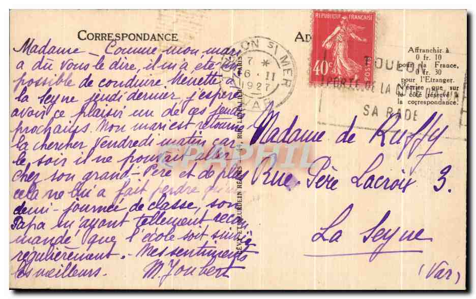 CPA Haute Vallee Du Var Dans les Gorges de Daluis La Tete de femme — Verso
