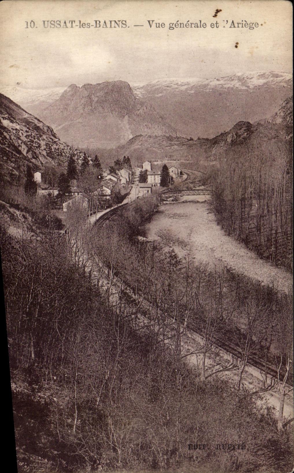 CPA Ussat les Bains Vue Generale et l'Ariege