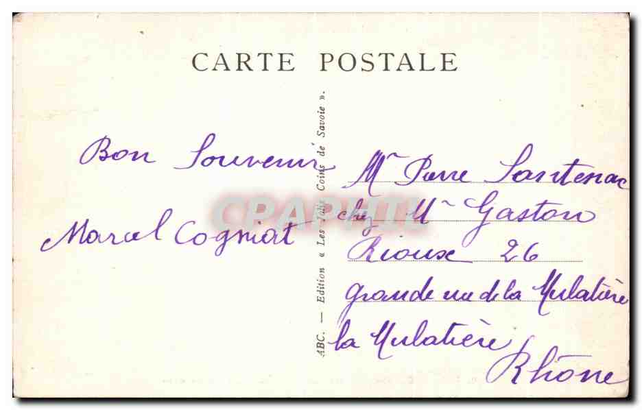 CPA Serrieres en Chautagne Chateau de la Perouse — Rückseite