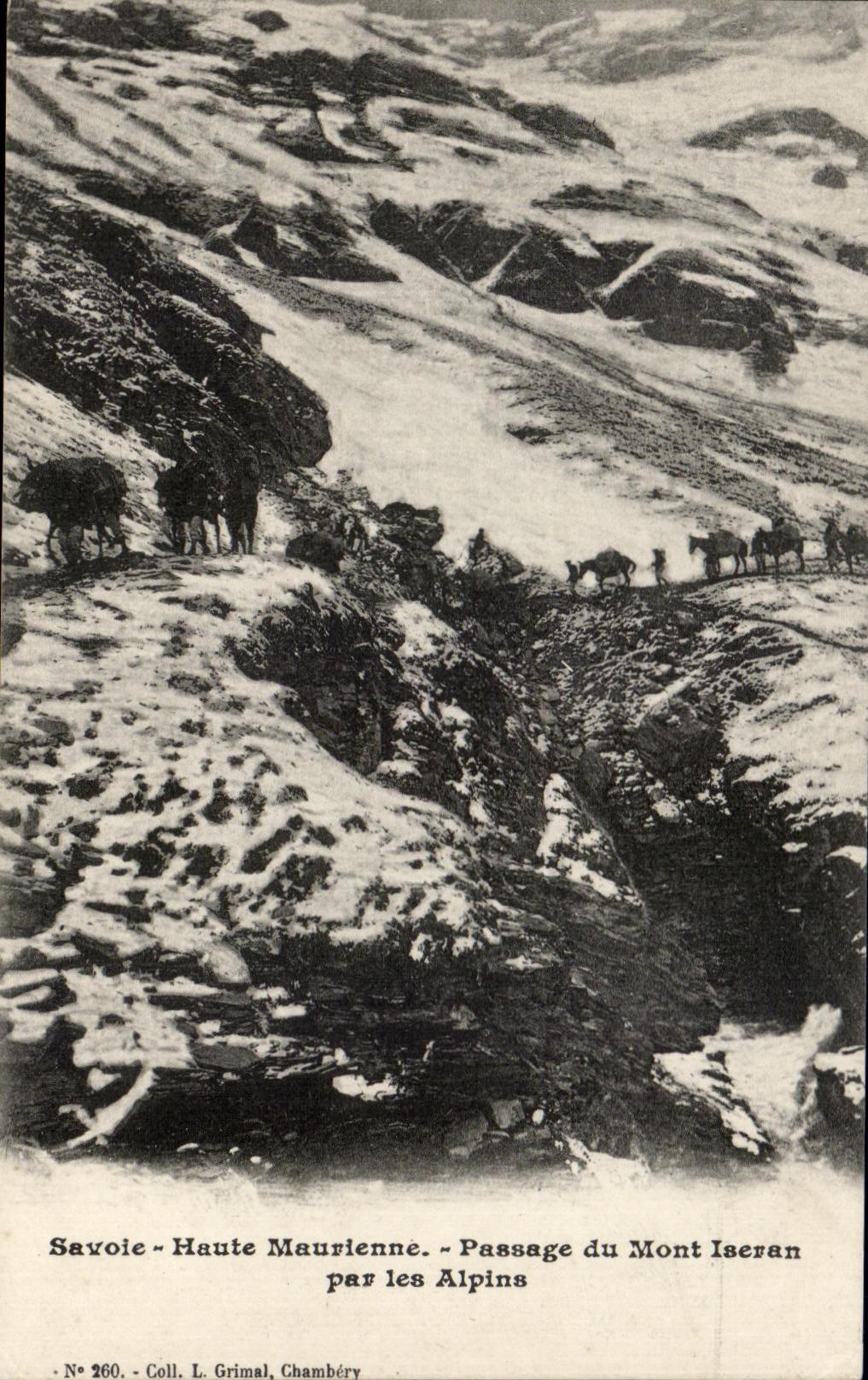 CPA Haute Maurienne Passage du Mont Iservan Par Les Alpins