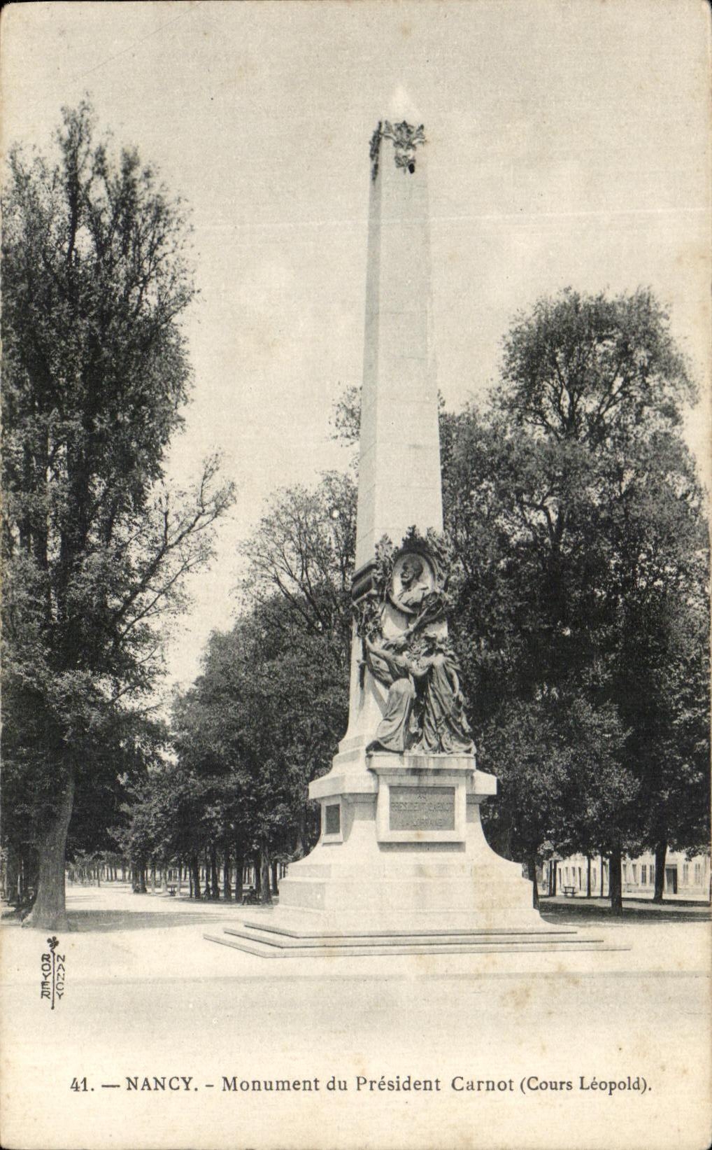 CPA Nancy Monument Du President Carnot Cours Leopold