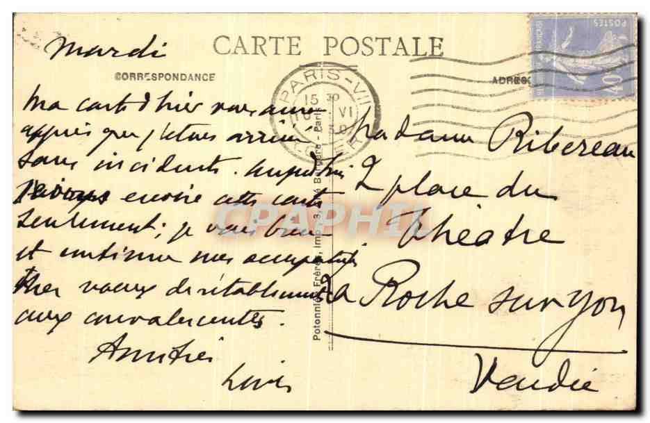 Vincennes - Entrée du Château — 25 — Potentiel Éditeur, Imp. 3, Paris — Verso