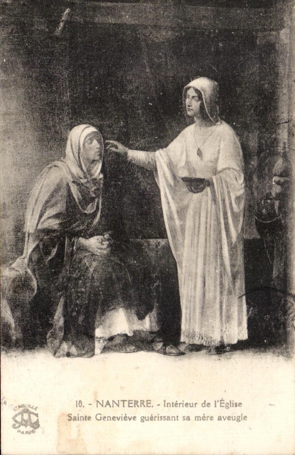 CPA Nanterre Intrerieur De l'Eglise Sainte Genevieve guerissant sa mere aveugle 