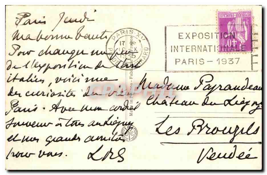 CPA Paris Eglise St Pierre De Montmartre Le Calvaire — Rückseite